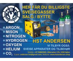 ARGON CO2 NITROGEN OXYGEN MISON HYDROGEN HELIUM Sveise gasser eieflaske